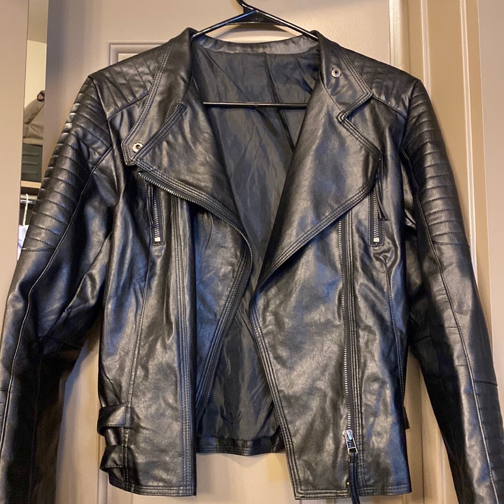 Black leather jacket
